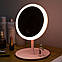 Дзеркало з підсвіткою на підставці для макіяжу Led Cosmetic Mirror USB, косметичне кругле настільне, фото 3
