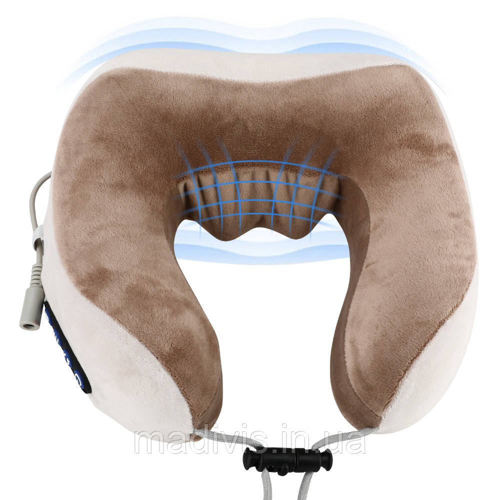 Масажна подушка для шиї U-shaped massage pillow 3 функції, масажер для шиї, фото 1