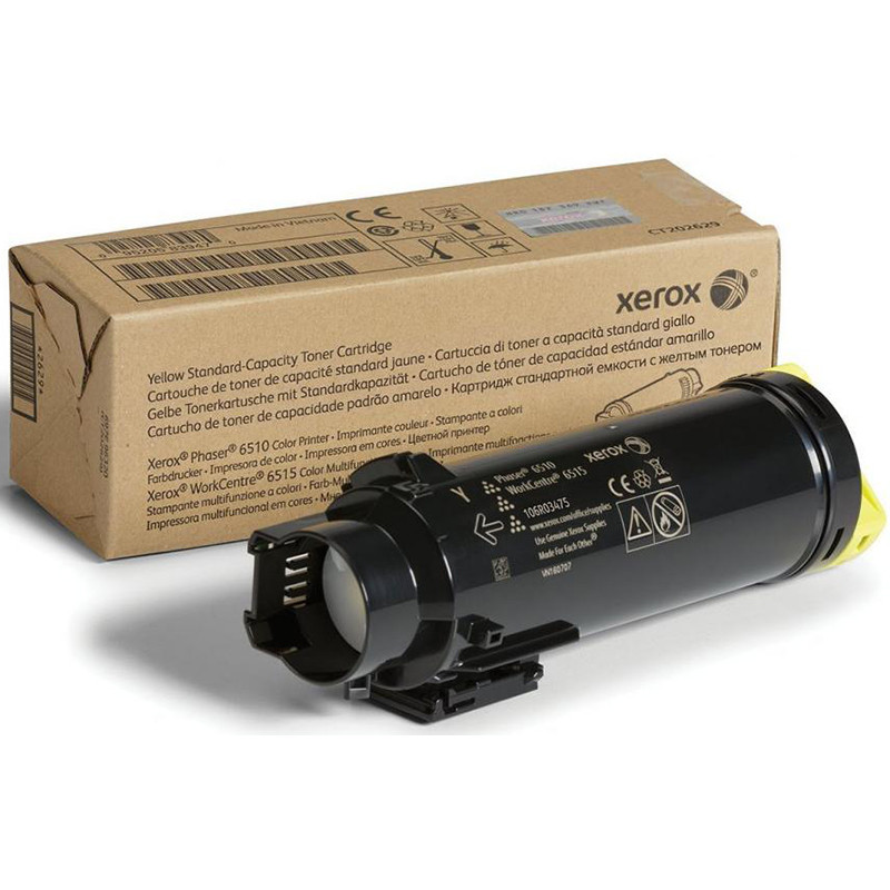 Тонер-картридж Xerox 106R03695 Yellow до принтера Phaser 6510DN 6510DNI 6510N WorkCentre 6515DN 6515DNI 6515NI 6515N, фото 1