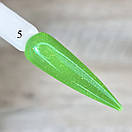 Гель лак для нігтів зелений неоновий з шимером, блискітками 8мл Sweet Nails №5, фото 2