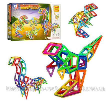 Конструктор магнітний 3D Magnetic Sheet "Світ Динозаврів", 97 дет., LT2003, фото 2
