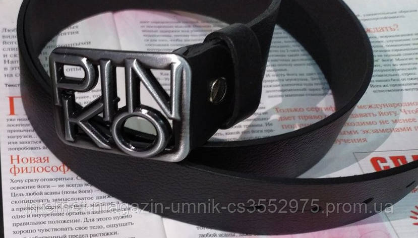 Ремінь брендовий жіночий шкіряний Pinko ширина 40 мм. 930281, фото 2