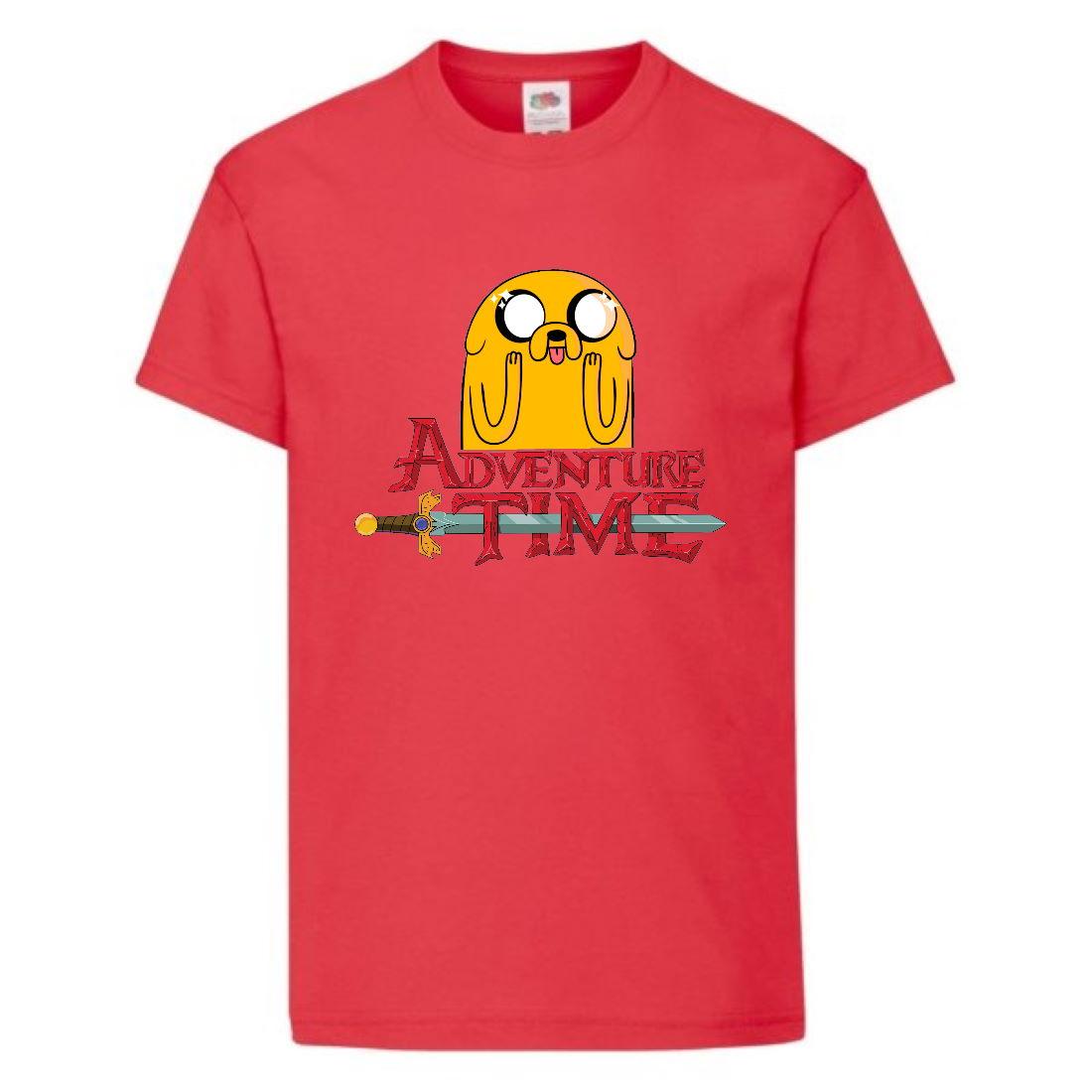 Футболка дитяча Час Пригод 009 (Adventure Time) червона 104-116-128-140-152-164