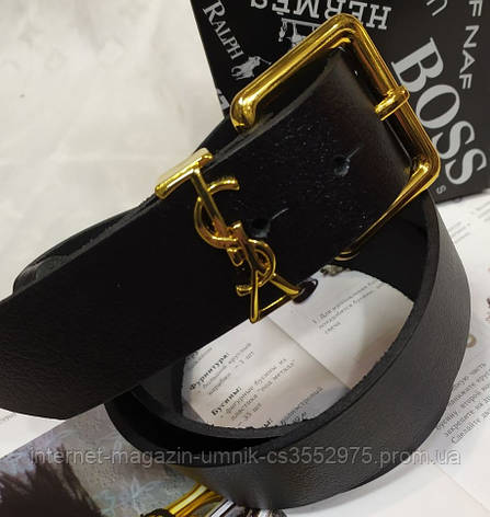 Ремінь брендовий шкіряний жіночий YSL, ширина 40 мм. 930469, фото 2
