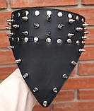 Шкіряний нашийник-бандана з шипами "Lockdog" чорний, фото 2