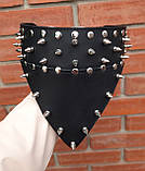 Шкіряний нашийник-бандана з шипами "Lockdog" чорний, фото 6