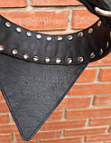 Шкіряний нашийник-бандана з шипами "Lockdog" чорний, фото 4