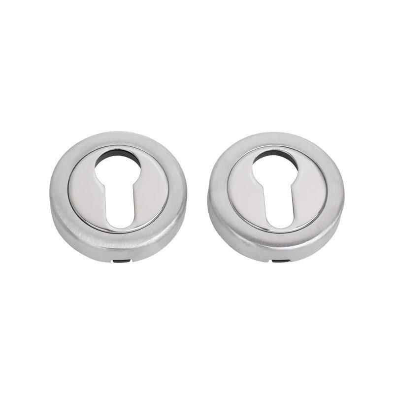 Дверна накладка (розетка) під циліндр Fimet 2031 PZ F66 Хром полірований / Хром матовий, фото 1