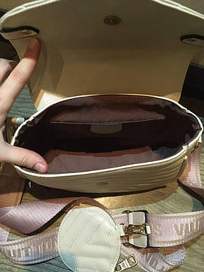 Жіноча сумка Louis Vuitton, 2в 1, тканинної ремінь, гаманець, 20×16,5 см, 931040, фото 2
