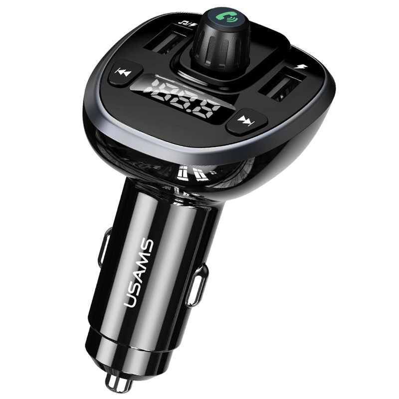 FM модулятор Bluetooth USAMS US-CC115 C21 Wireless Car FM Transmitter Black (CC115GC01) - фото 2 - id-p1357777241