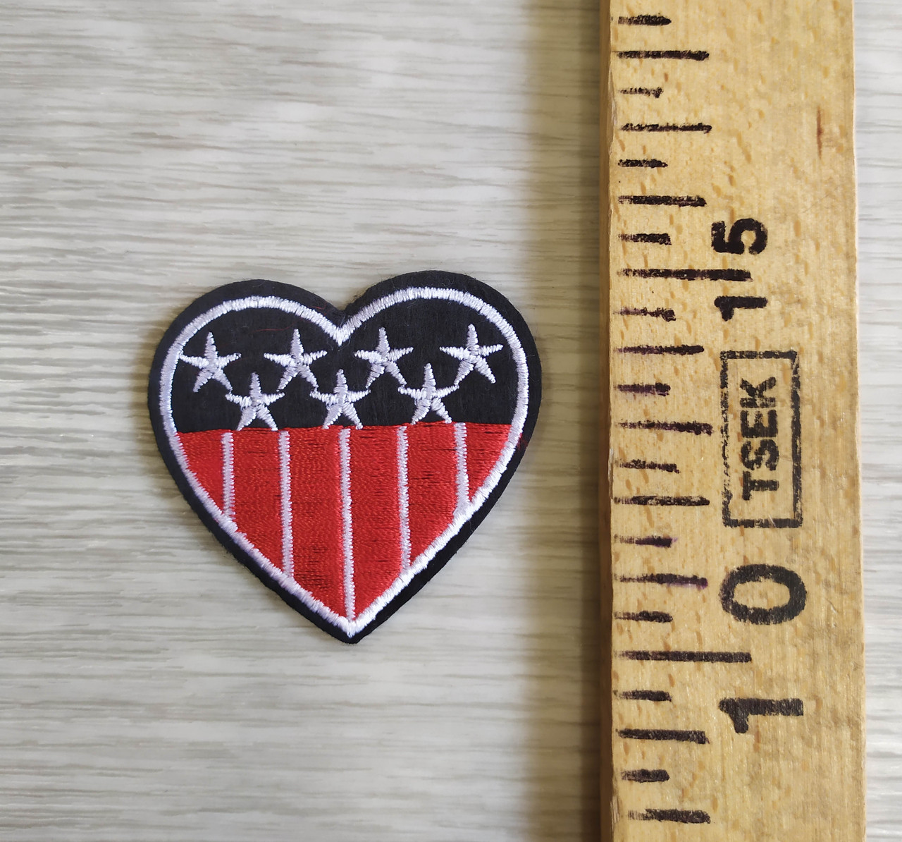 Термоаплікації для одягу сердечко американський прапор (нашивка, термонаклейка)