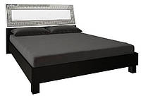 Ліжко двоспальне MiroMark Віола + каркас 160х200 чорний/білий глянець