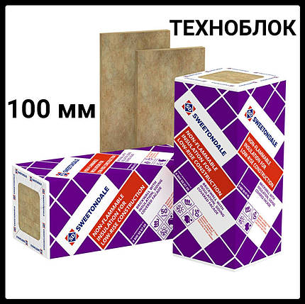 Базальтовий утеплювач ⁇ Техноблок Стандарт ⁇ 100 мм ⁇ 2.88 м2/упк ⁇ Sweetondale ⁇ Техноніколь, фото 1