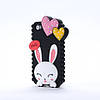 Чохол Cute Heart Hello Rabbit Чорний для IPhone 4/4S, фото 2