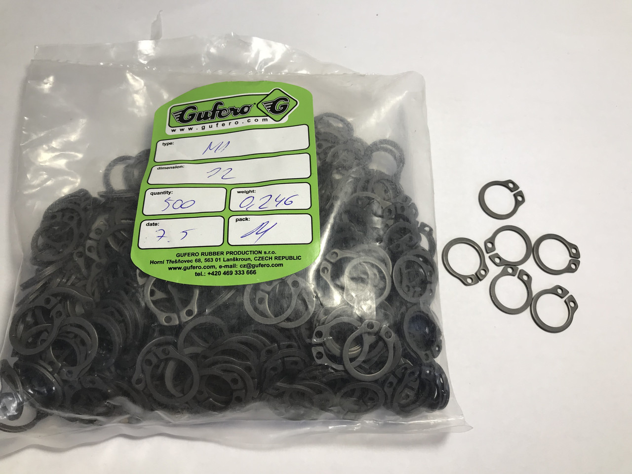 Стопорне кільце зовнішнє 12 мм Gufero Чехія, фото 1