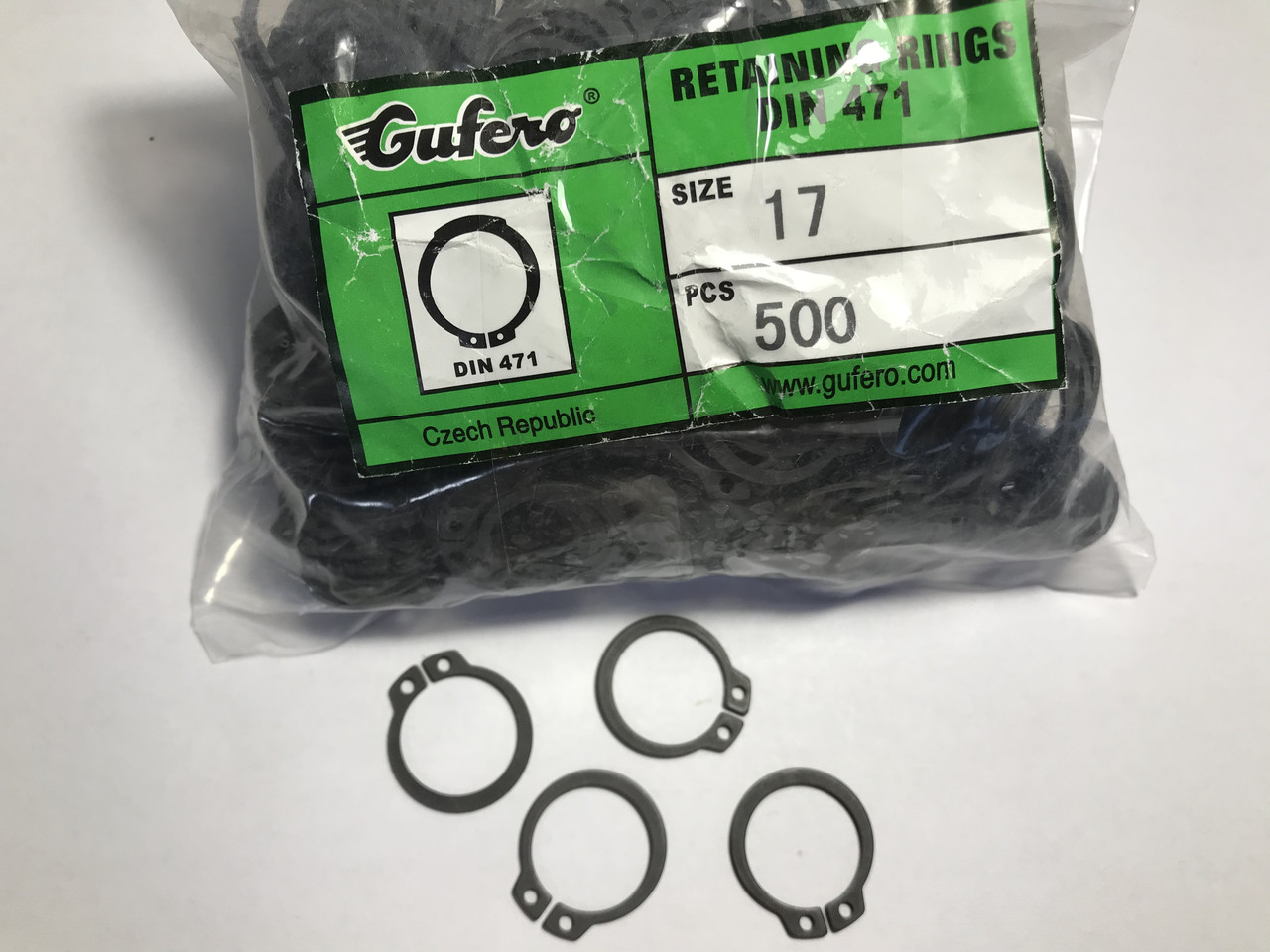 Стопорне кільце зовнішнє 17 мм Gufero Чехія, фото 1