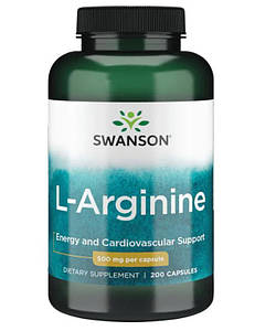 Аргінін Swanson L-Arginine 500 мг 200 капс.