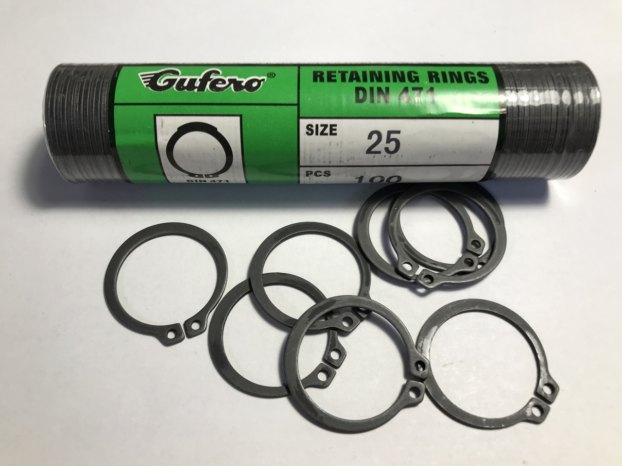 Стопорне кільце зовнішнє 25 мм Gufero Чехія, фото 1