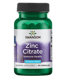 Цинк-цитрат Swanson Zinc Citrate 30 мг 60 капс.
