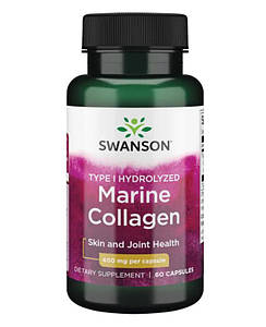 Морський коллаген Swanson Type I Hydrolyzed Marine Collagen 400 мг 60 капс.