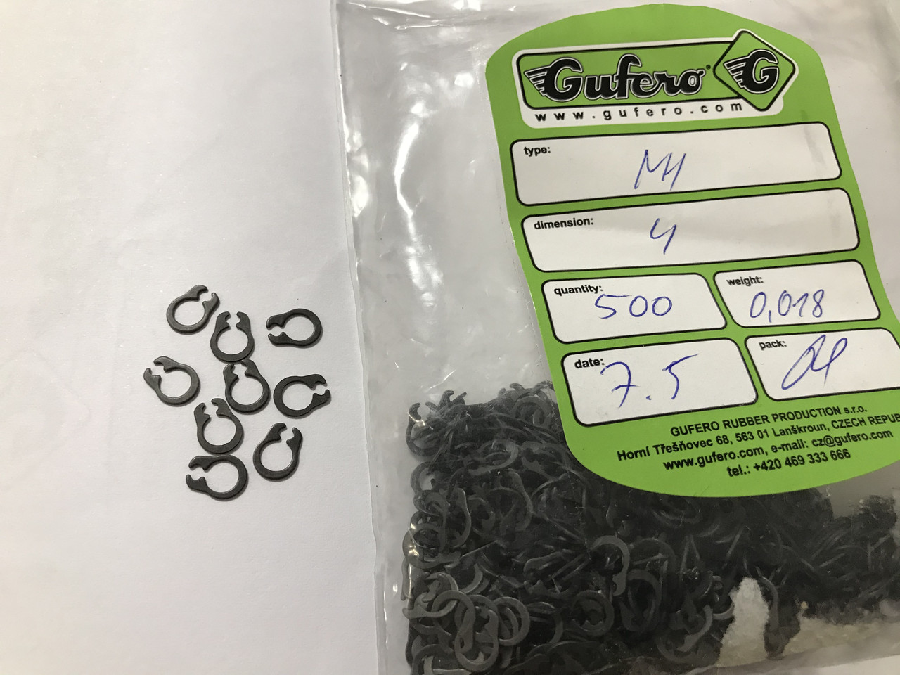 Стопорне кільце зовнішнє 4 мм Gufero Чехія, фото 1