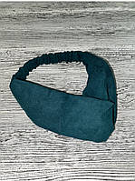 Повязка - чалма тюрбан с узлом на голову темно - бирюзовая