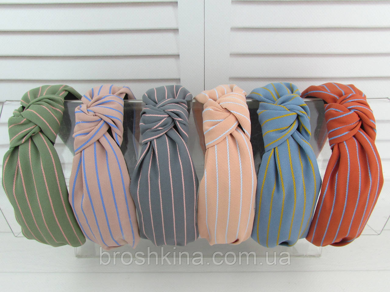 Обідок Чалма основа пластик/текстиль 6 шт/уп., фото 1