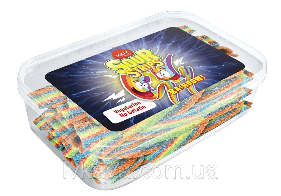 Желейные конфеты Sour Strips Rainbow Mix Jouy & Co  , 225 гр