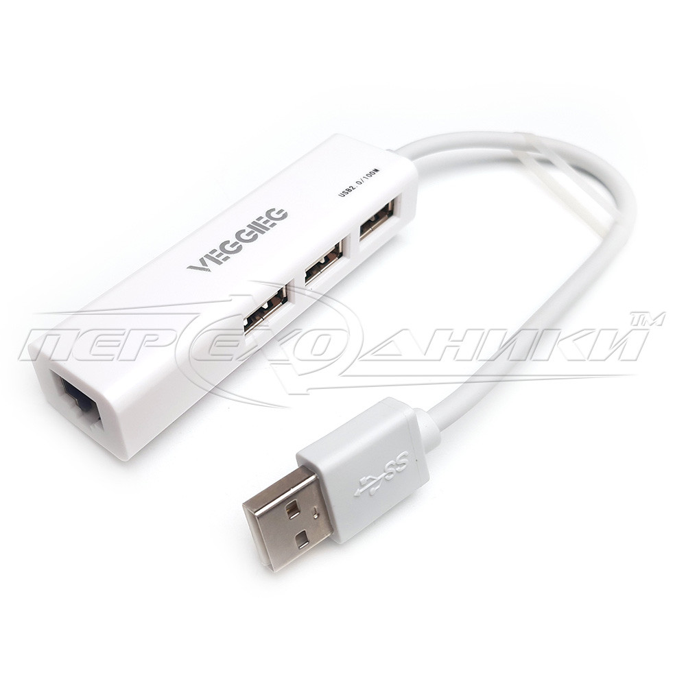 Мережева карта USB 2.0 to LAN 100Mb + 3*USB 2.0