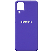Силиконовый чехол Silicone Cover на телефон Samsung Galaxy A12/Самсунг А12 Сиреневый