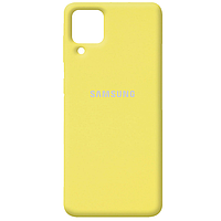 Силиконовый чехол Silicone Cover на телефон Samsung Galaxy A12/Самсунг А12 Желтый
