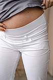 Штани для вагітних білі з бандажною резинкою звуженого крою, 2172733-7-Б, фото 2