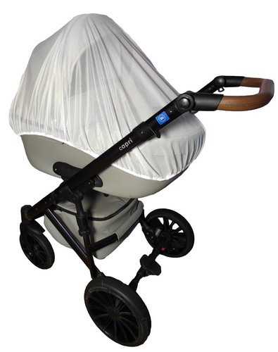 Москітна сітка PoLand Біла на коляску (Щільне плетіння, крупне зерно, Польща) захист від комарів для коляски до, фото 1