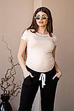 Зручні спортивні чорні штани для вагітних з манжетами, 5040262-1-Ч, фото 2