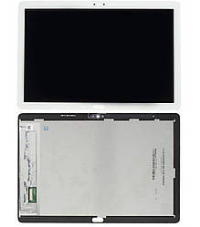 Дисплей для Huawei MediaPad T5 10.0" (AGS2-W09 / AGS2-W19), з отвором під кнопку меню, чорний, оригінал Білий