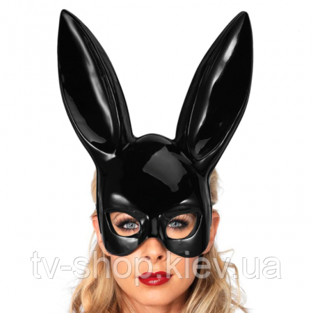 Маска пластик Зайчик PlayBoy (чорна/біла)