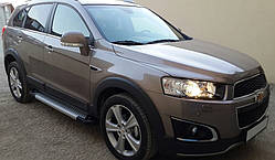Бокові пороги Allmond Grey (2 шт., Алюміній) 2016-2019 для Chevrolet Captiva рр