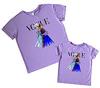 Набор футболок с любимым персонажем "ельза и анна" Family look