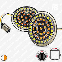 ДХО и поворотники для мотоциклов Harley-Davidson LED, Ø2", SMD 2835, 2 шт. (белый + оранжевый)