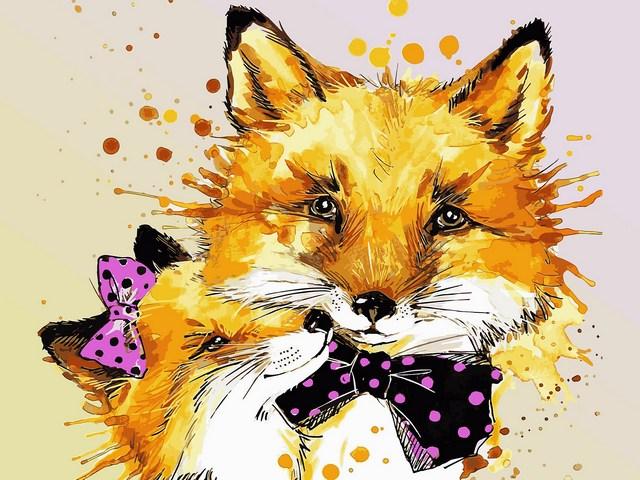 Картини за номерами 30х40 см Babylon Лисиці акварельні (VK 277), фото 1