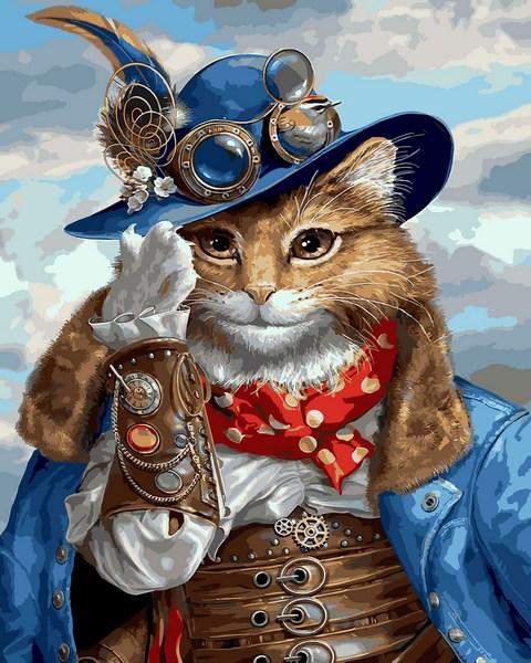 Картини за номерами 40х50 см Babylon Стімпанк кіт (VP 1394), фото 1