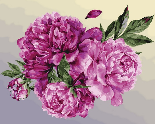 Картини за номерами 40х50 см Babylon Букет півоній у вінтажному стилі (VP 1406), фото 1