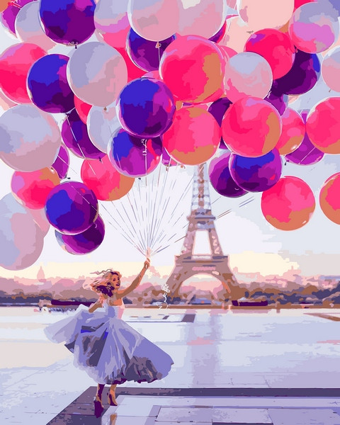 Картини за номерами 40х50 см Mariposa Париж у яскравих кулях (Q 2275), фото 1