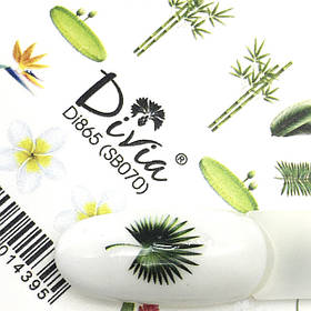Наклейки на нігті Divia "Слайдер дизайн" на білій підложці Di865 №SB070