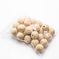 Дерев'яні намистини 24мм (25шт в упаковці) нефарбовані, натуральні з світлого бука