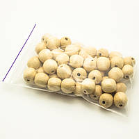 Дерев'яні намистини 18мм (50шт в упаковці) з бука, покриті воском