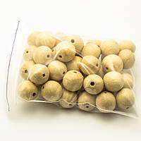 Дерев'яні намистини 22мм (40шт в упаковці) з бука, покриті воском