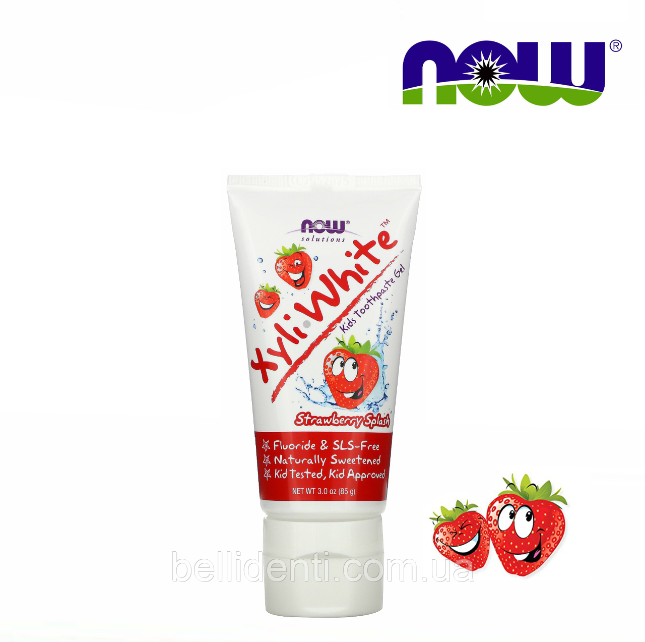Дитяча зубна паста з ксилітом Now Foods, XyliWhite (смак полуниці) від 2 років, 85 г, фото 1