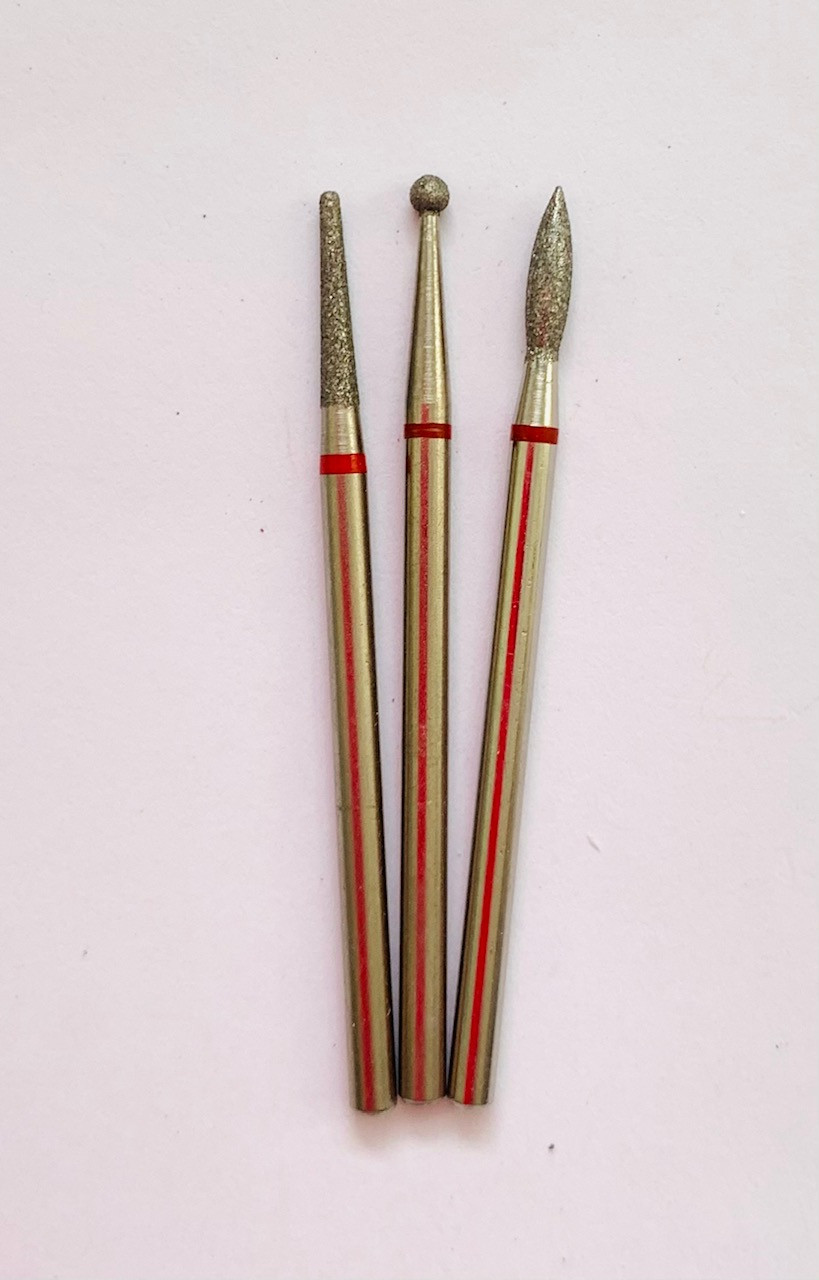 Набір фрез для апаратного манікюру №1 (червона насічка)