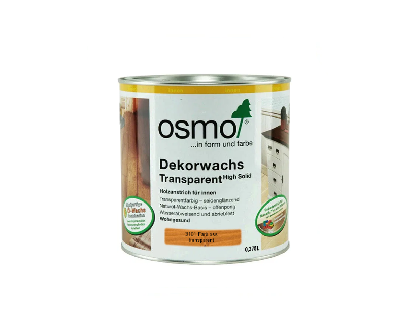 Масло защитное OSMO DEKORWACHS TRANSPARENTE FARBTONE для древесины 3101 - бесцветное 0,375л - фото 1 - id-p1420697392
